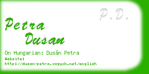 petra dusan business card